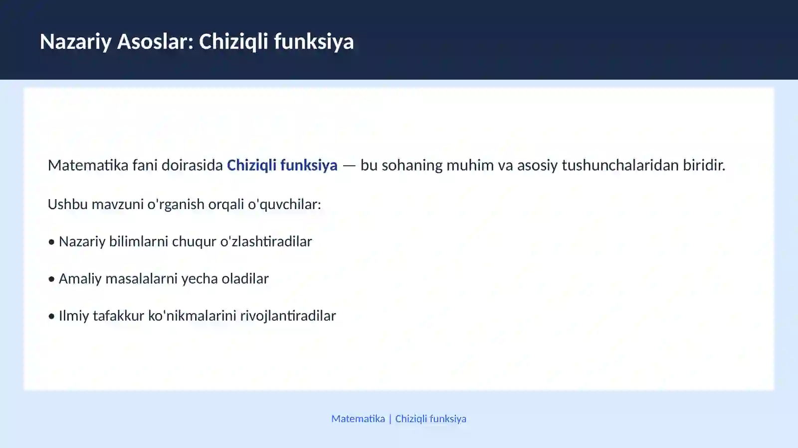 MATEMATIKA Funksiya tushunchasi 3