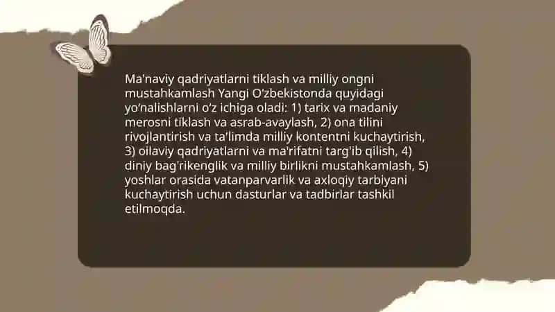 Yangi O‘zbekistonda amalga oshirilayotgan ma‘naviy o‘zgarishlar 3