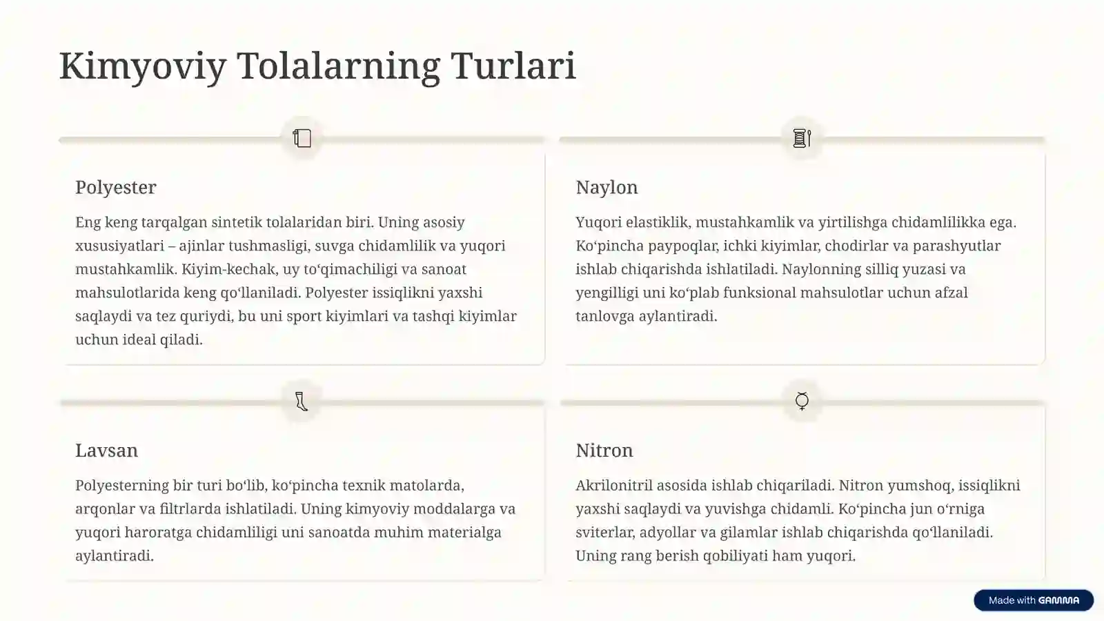 Kimyoviy Tolali Gazlamalar va Ularning Xususiyatlari 3