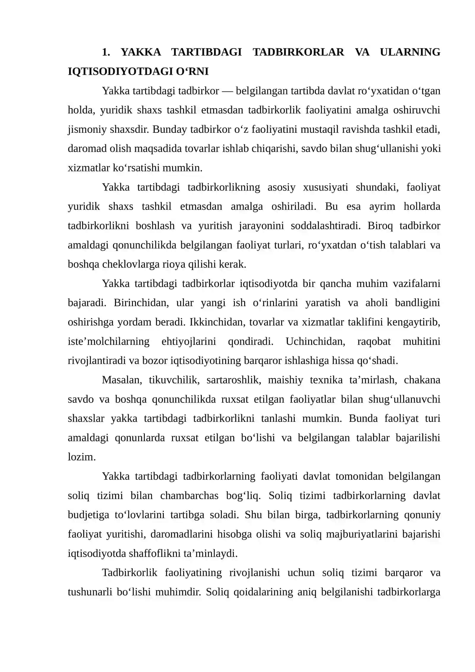 Yakka Tartibdagi Tadbirkorlarning Daromadlariga Soliq Solishning O‘ziga Xos Xususiyatlari 3
