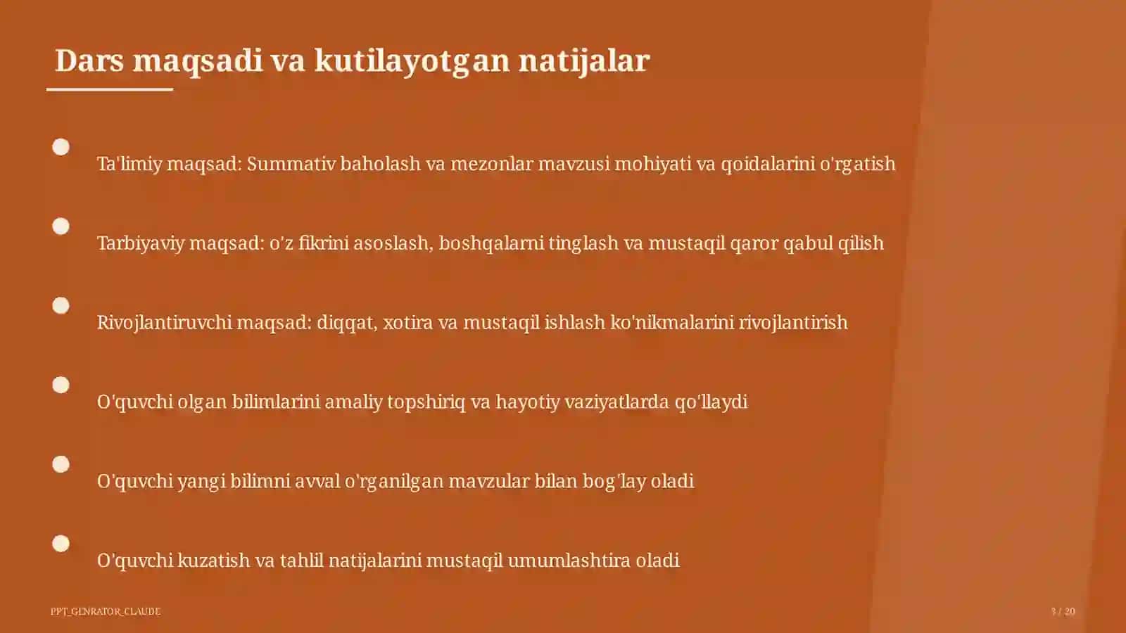 Summativ baholash va mezonlar 3