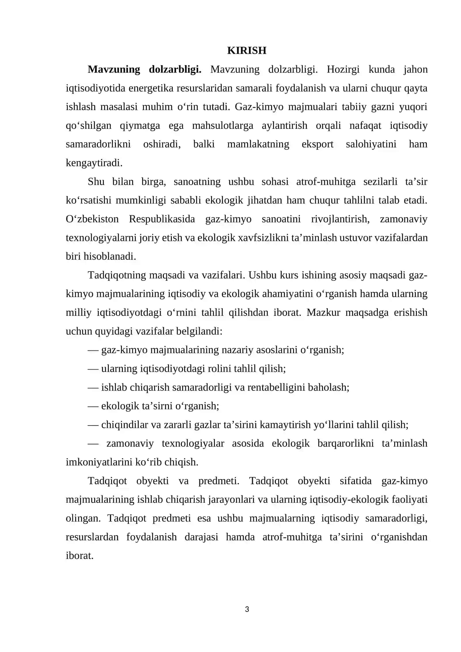 GAZ-KIMYO MAJMUALARINING IQTISODIY VA EKOLOGIK AHAMIYATI 3