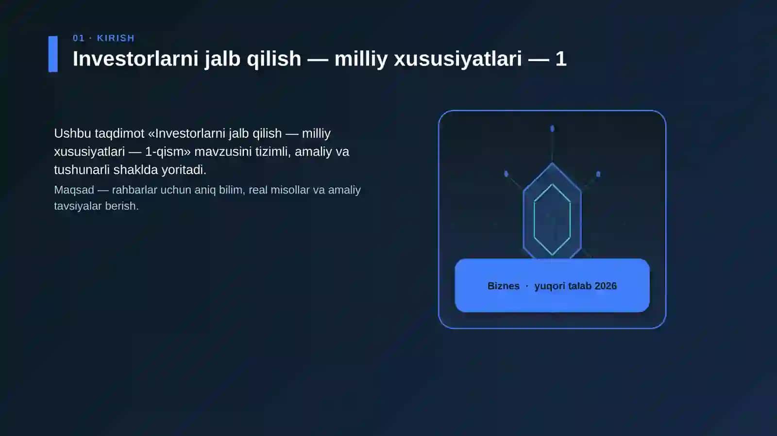 Investorlarni jalb qilish — milliy xususiyatlari — 1 3
