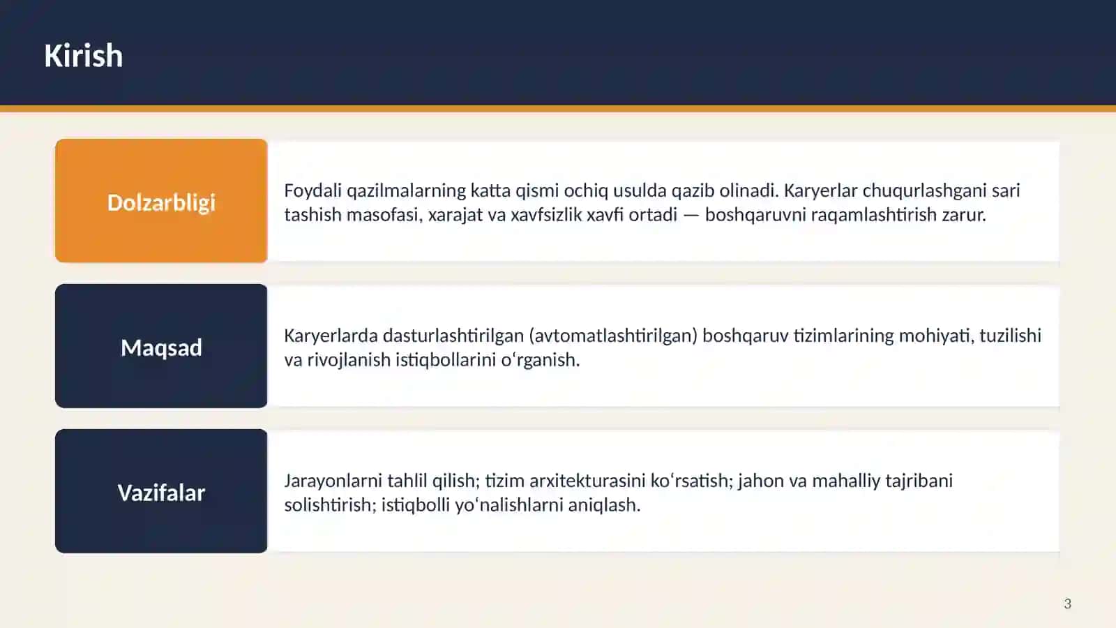 Karyerlarda dasturlashtirilgan boshqaruv tizimini rivojlantirish istiqbollari 3