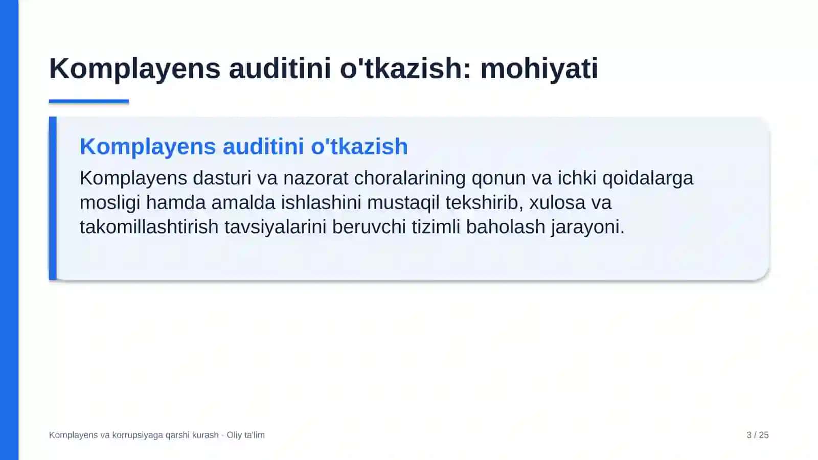 yo'l qurilishida komplayens auditini o'tkazish 1371 3
