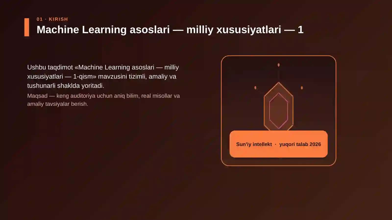 Machine Learning asoslari — milliy xususiyatlari — 1-qism 3