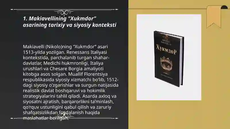 Makiavellining “Xukmdor” asari 3