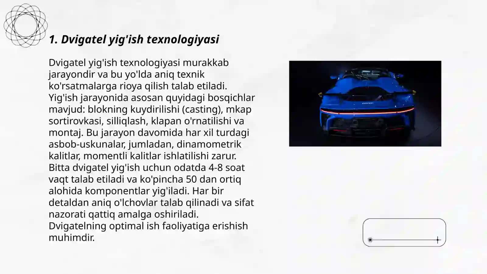 Dvigatel yig'ish texnologiyasi 3