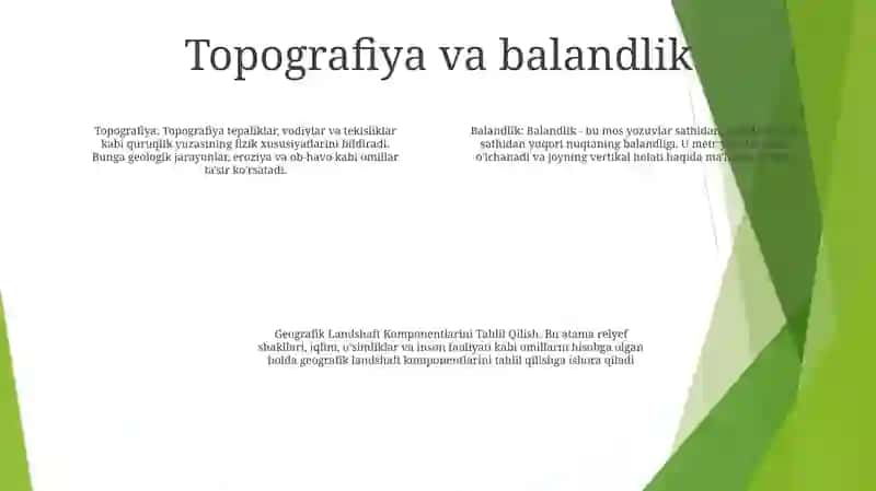 Geografik Landshaft Komponentlarini Tahlil Qilish 3