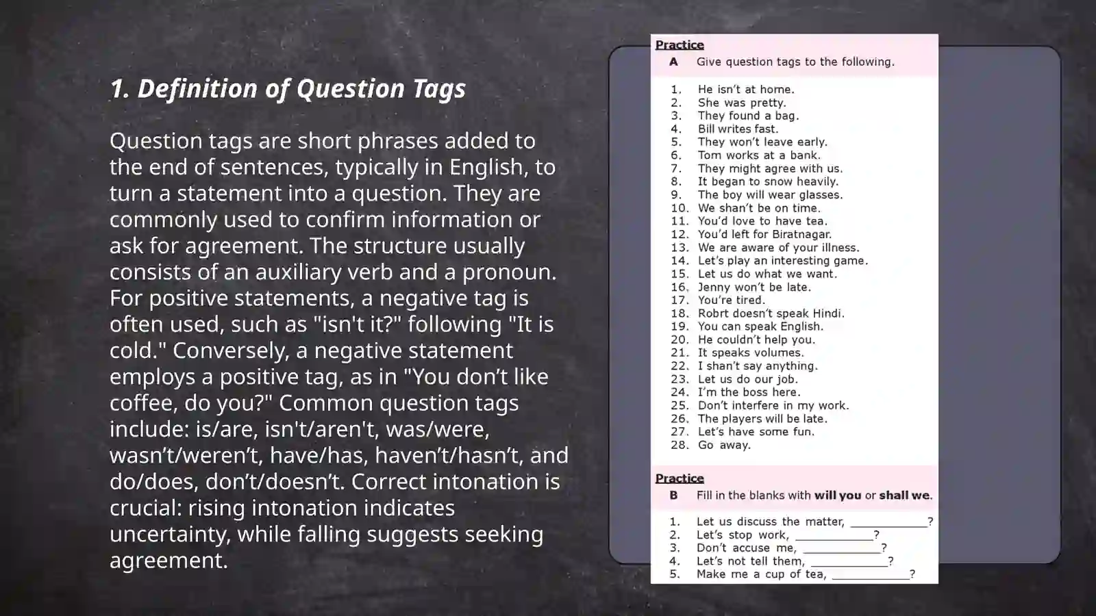 Question tags 3