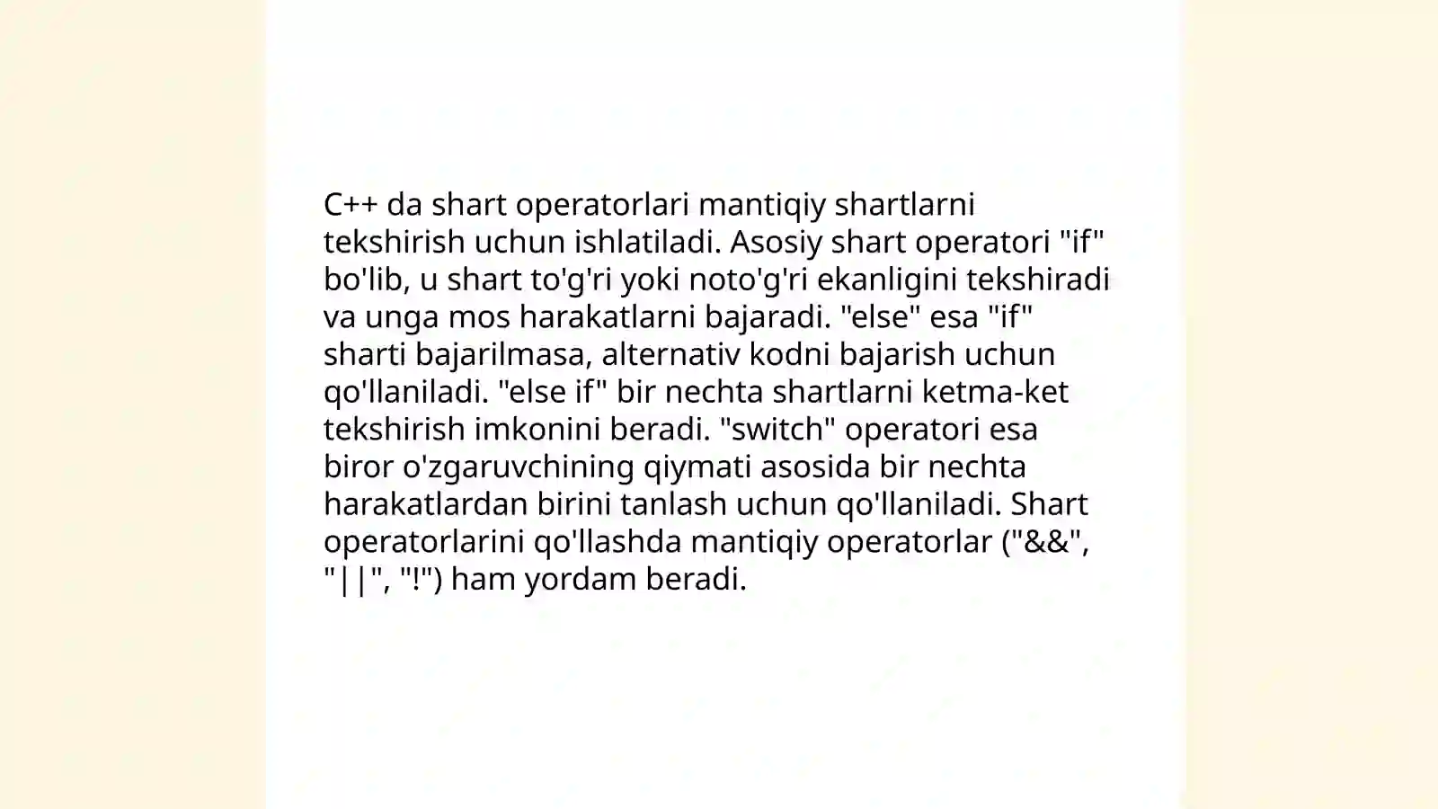 C++ da shart operatorlari 3