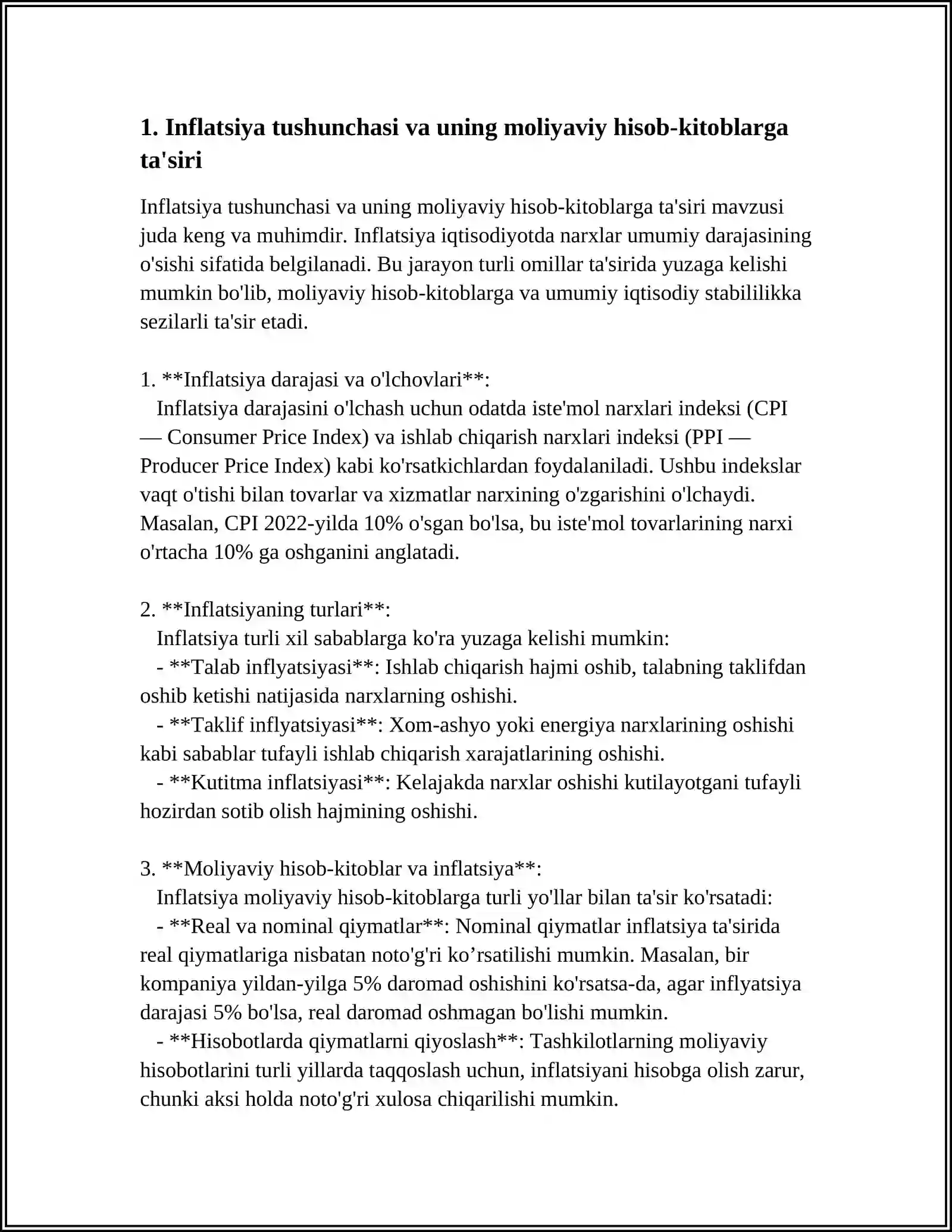 MOLIYAVIY HISOB-KITOBLARDA INFLYATSIYANI HISOBGA OLISH 3
