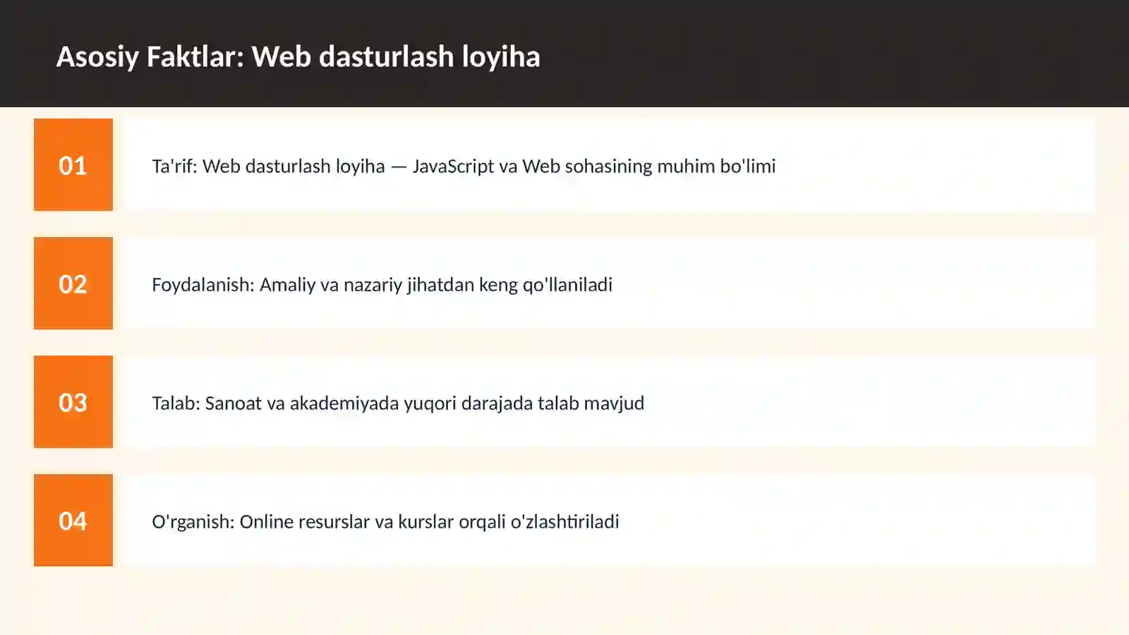 DASTURLASH | JAVASCRIPT VA WEB 3