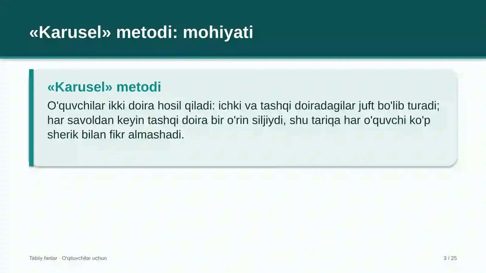 tabiiy fanlar darslarida karusel metodidan foydalanish 2456 3