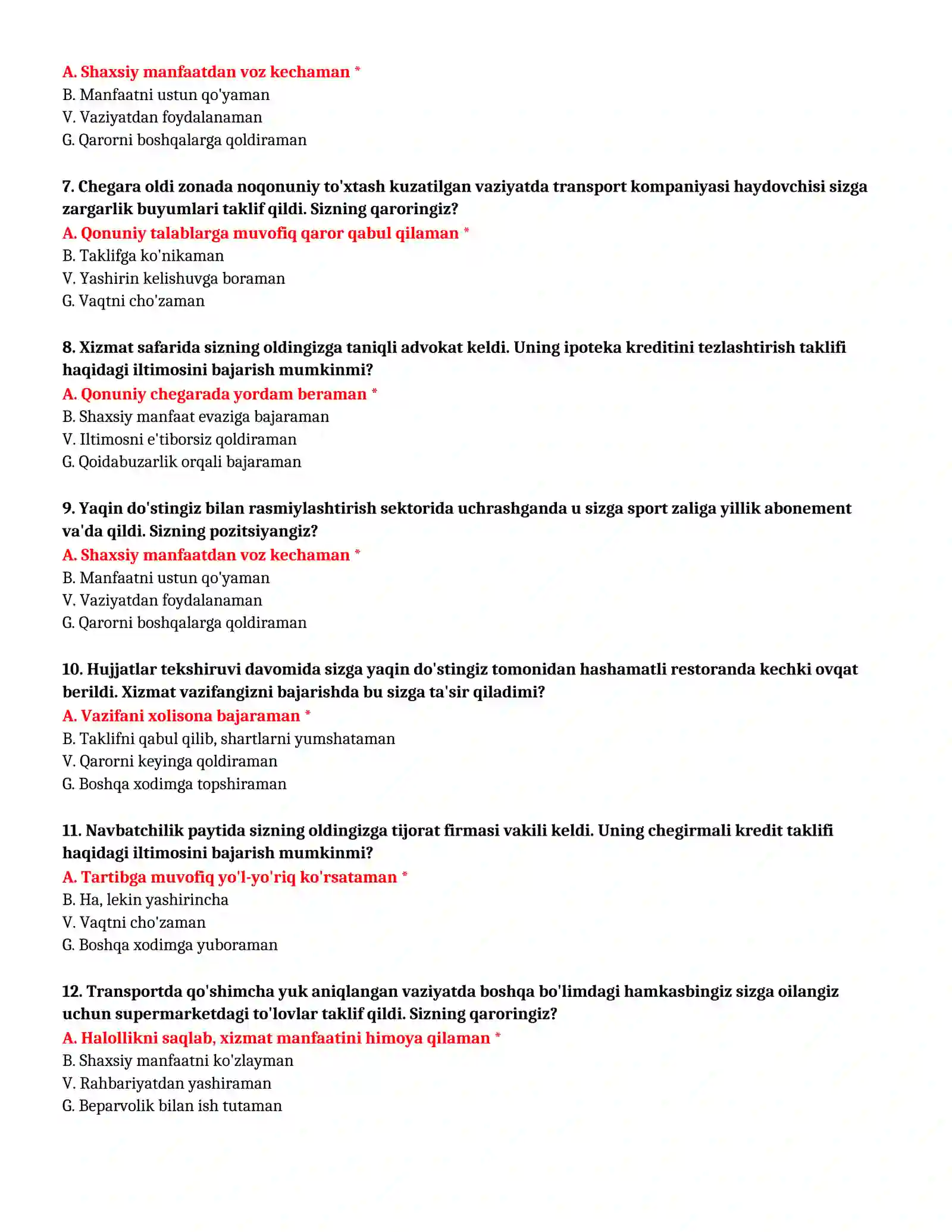TEST SAVOLLARI (№ 61) 3