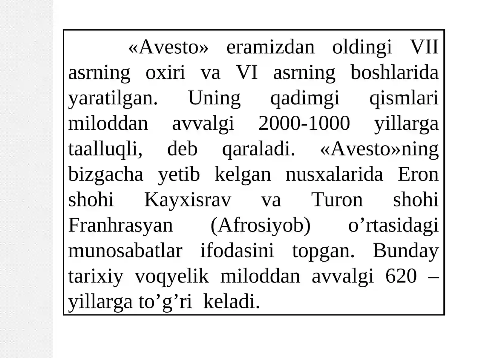 Avesto fazilatlarni tarbiyalash 3