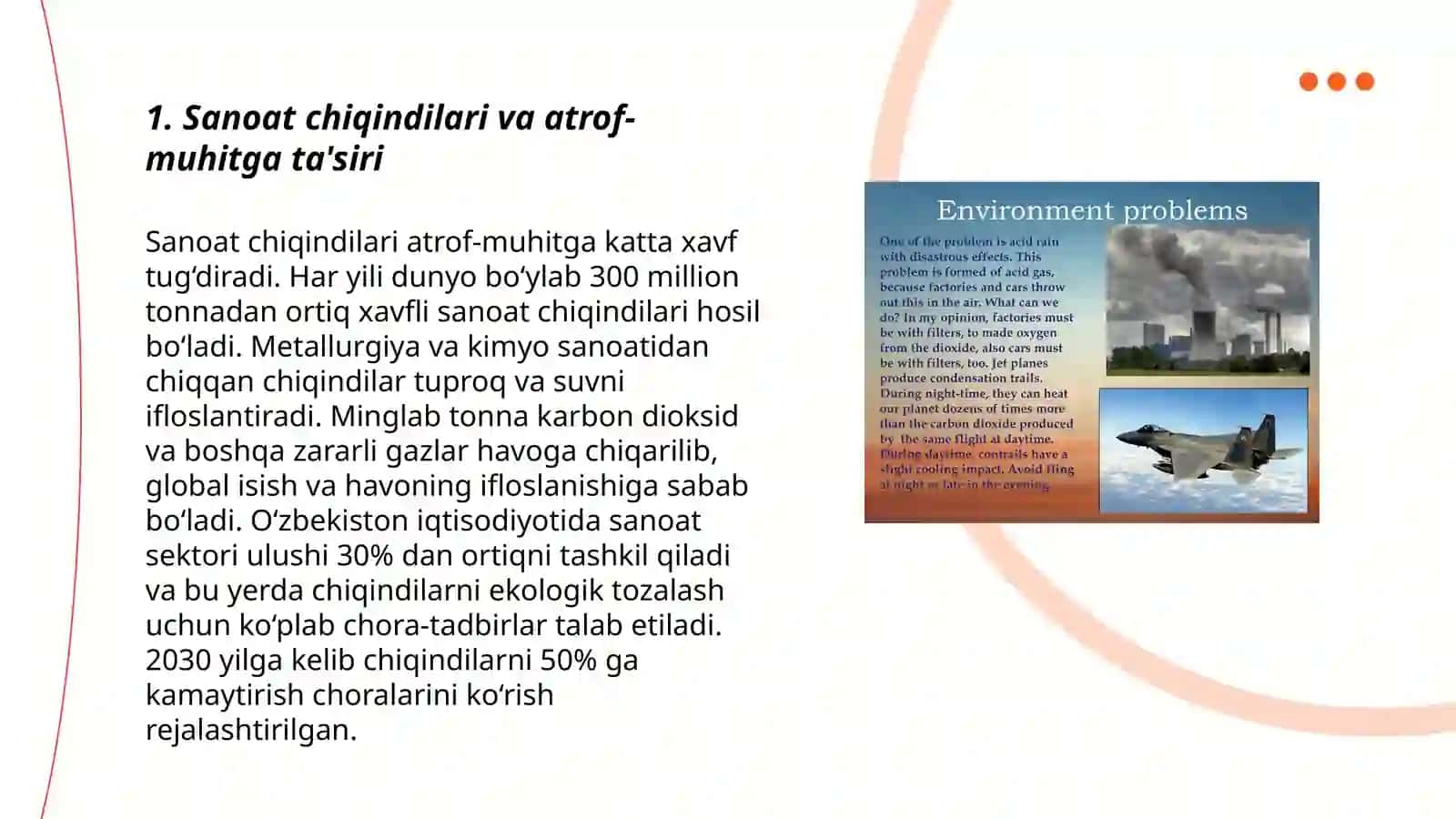 Respublikamiz va Dunyodagi global ekalogik muammolarning kelib chiqishi va oqibatlari Mamasidiqova Odinaxon 3