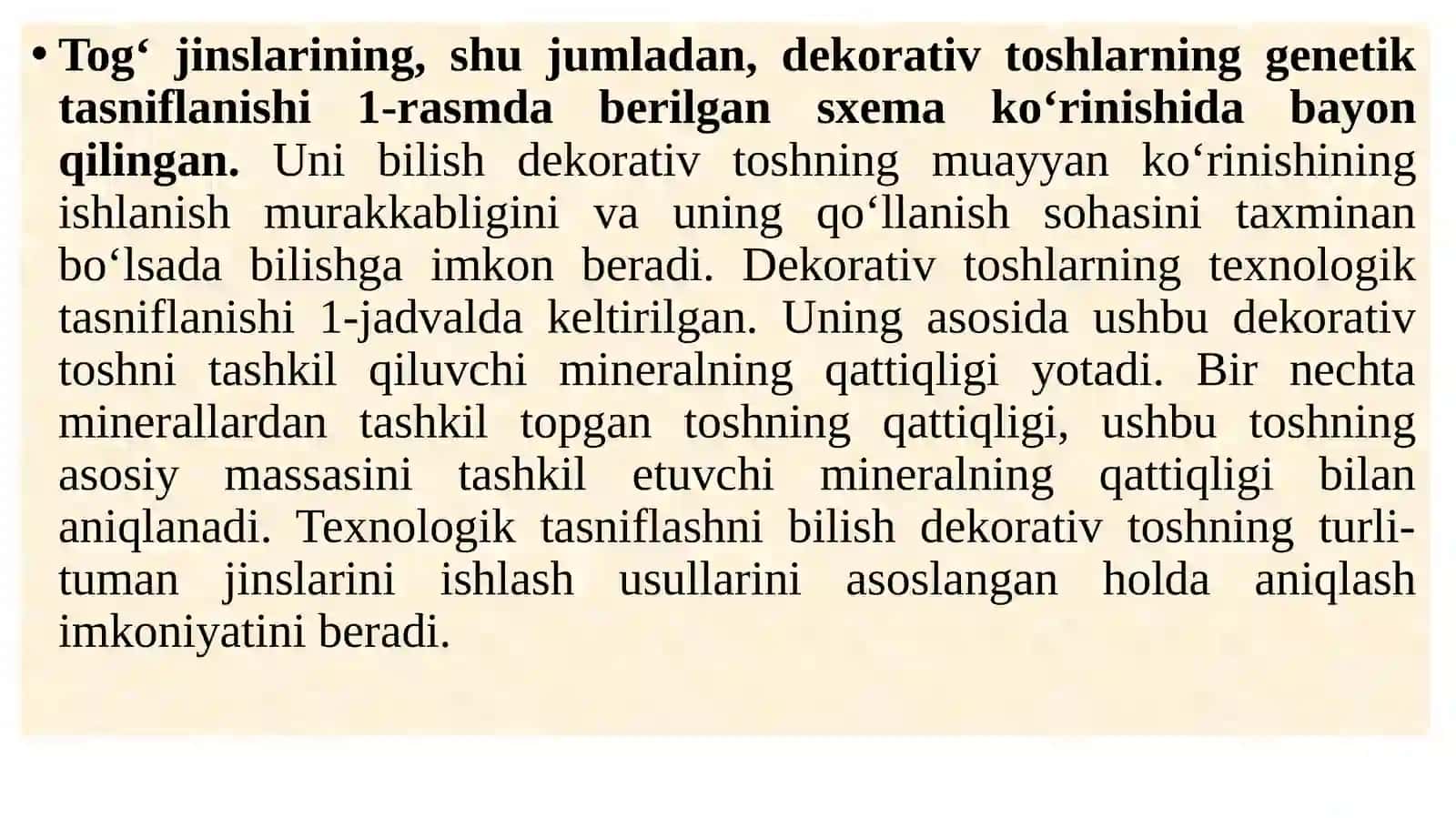 Dekorativ toshlarning tasniflanishi va xususiyatlari 3