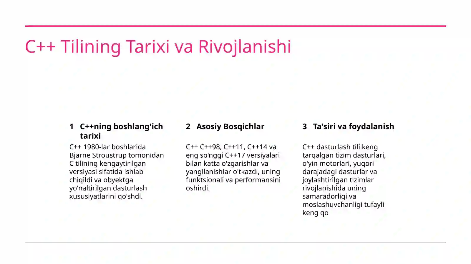 C++ Dasturlash Tilining Asosiy Xususiyatlari 3