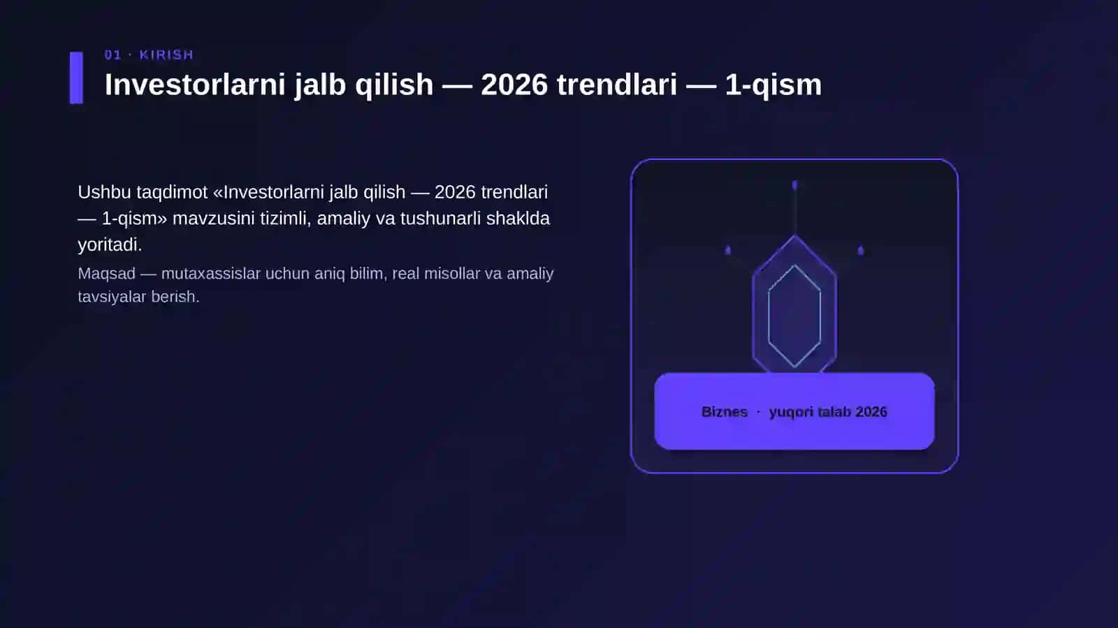 Investorlarni jalb qilish — 2026 trendlari — 1-qism 3