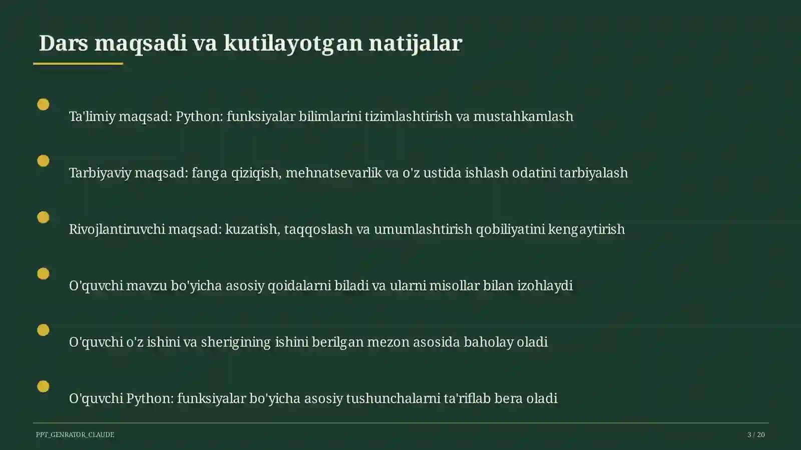 Python: funksiyalar (9-sinf) 3