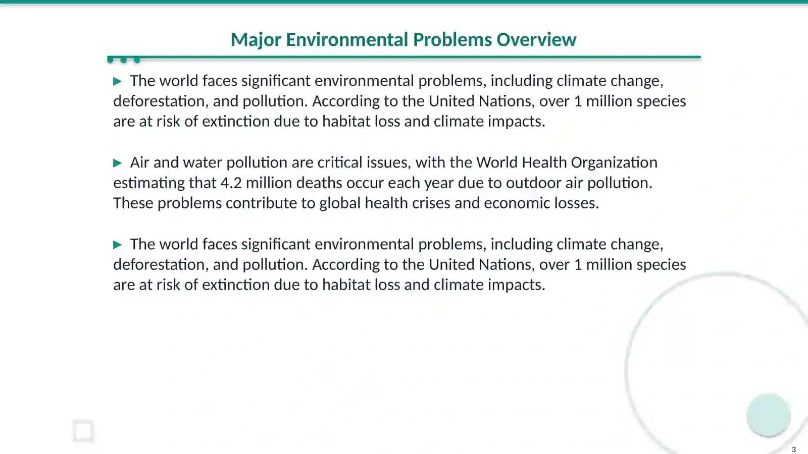 Environmental problem 3