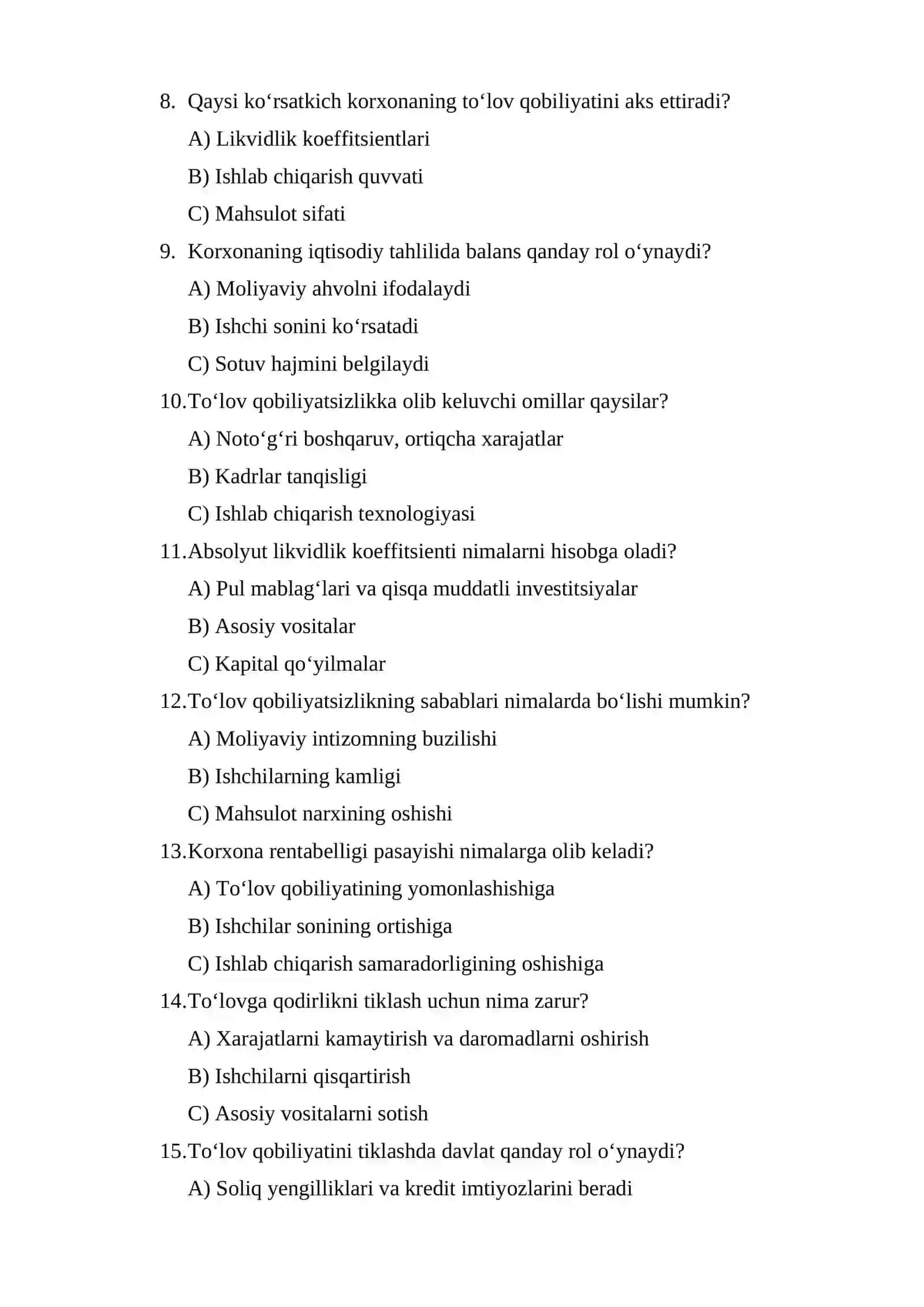 To'lov qobiliyatsiz korxona iqtisodiy holatining tahlili 3