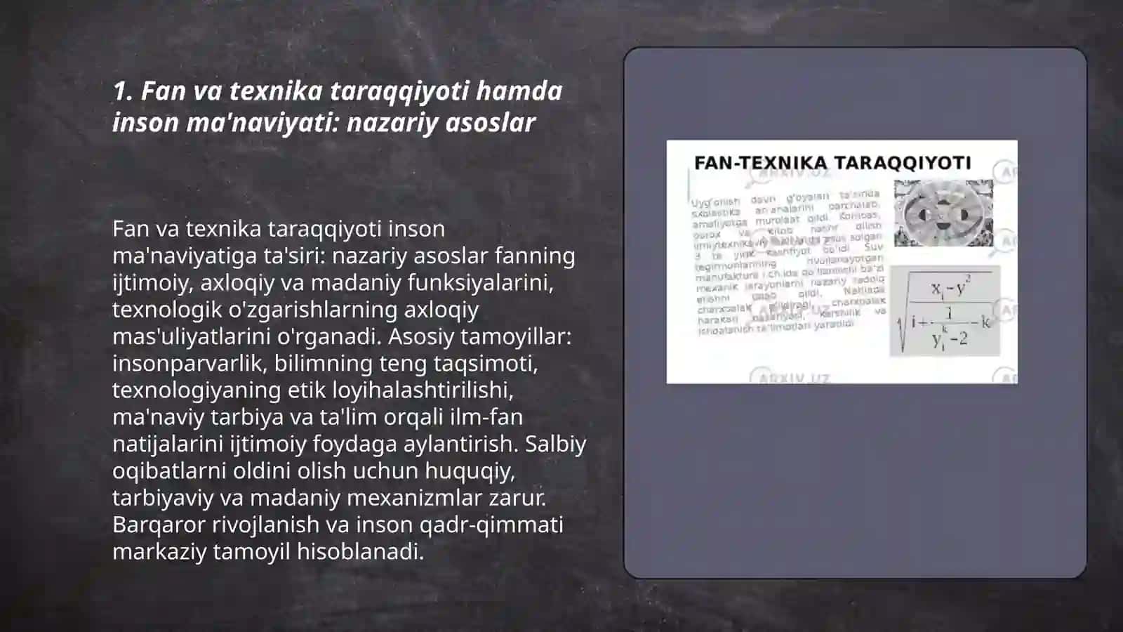 Fan texnika taraqqiyoti va inson maʼnaviyati 3