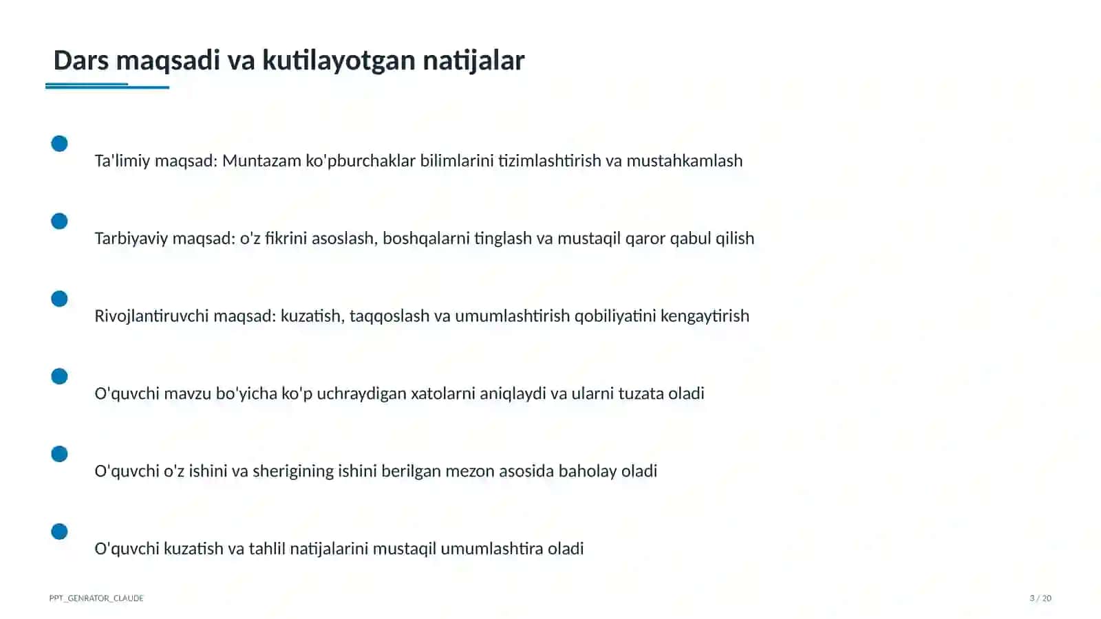 Muntazam ko'pburchaklar (9-sinf) 1