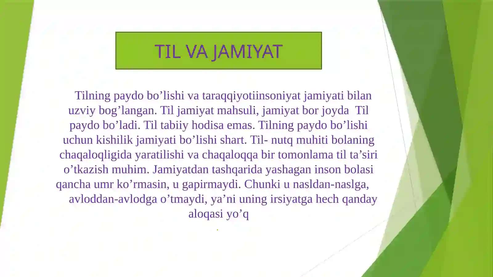 TILNING PAYDO BO’LISHI 3