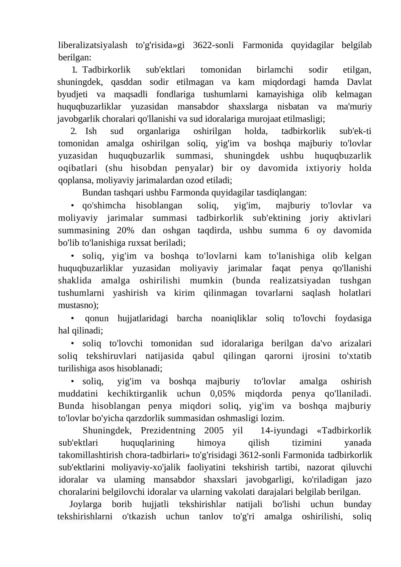 Soliq nazoratini erkinlashtirish va takomillashtirish masalalari 3