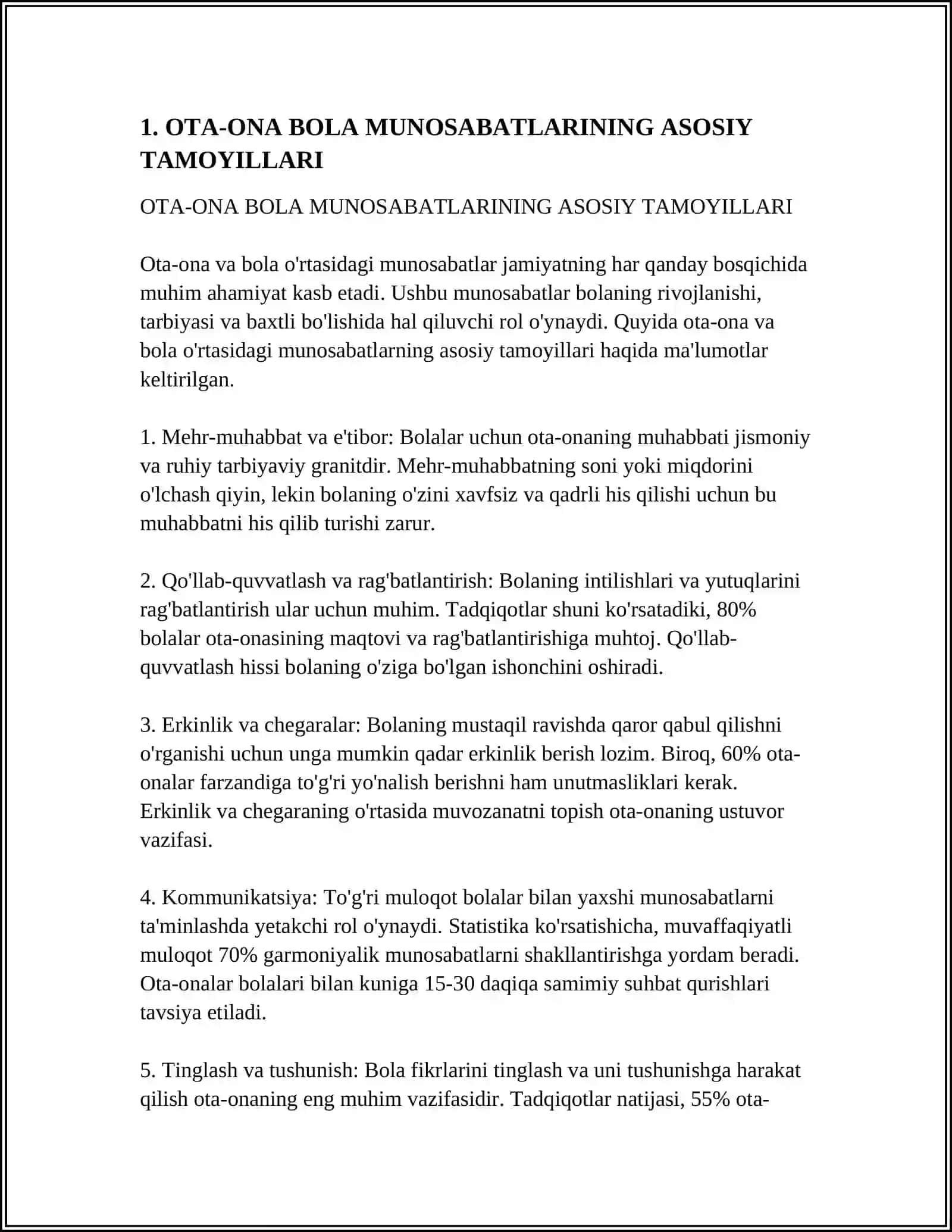 OTA ONA BOLA MUNOSABATLARI METODIKALARI 3