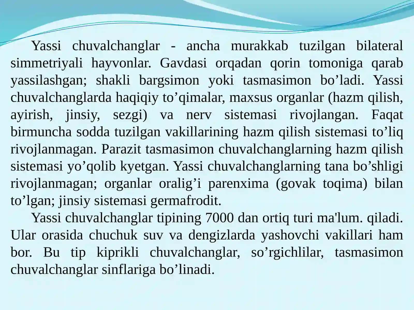 Jigar qurti, lansetsimon so‘rg‘ich, mushuk, o‘pka, qon so‘rg‘ichlilari. 3