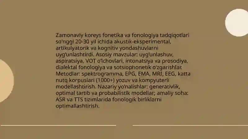 Zamonaviy koreys fonetika va fonologiya tadqiqotlari 3