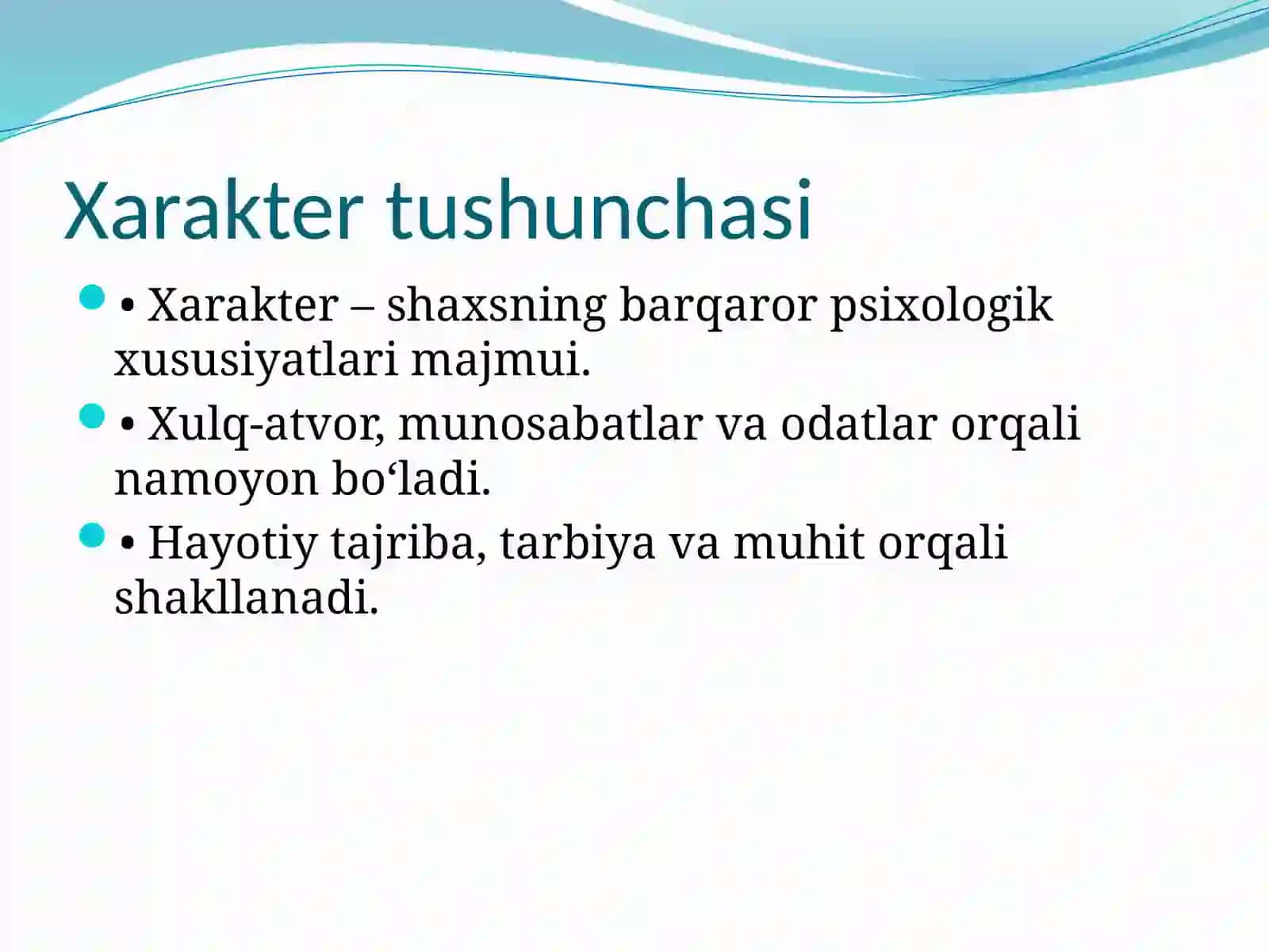 Xarakter va uning xususiyatlari Qobiliyat, iste'dod va qobiliyatq 3