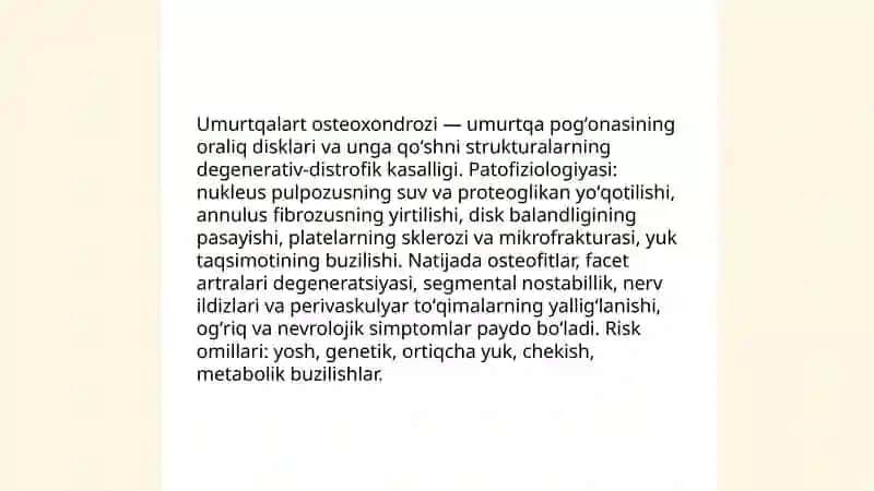 Umurtqalart osteoxondrozi va spondiloartroz 3