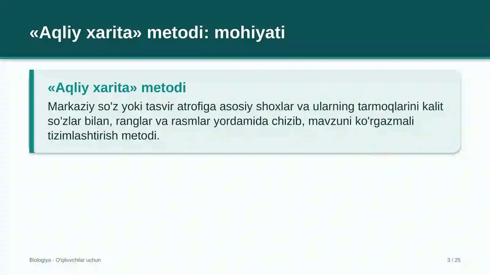 biologiya darslarida aqliy xarita metodidan foydalanish 8798 3
