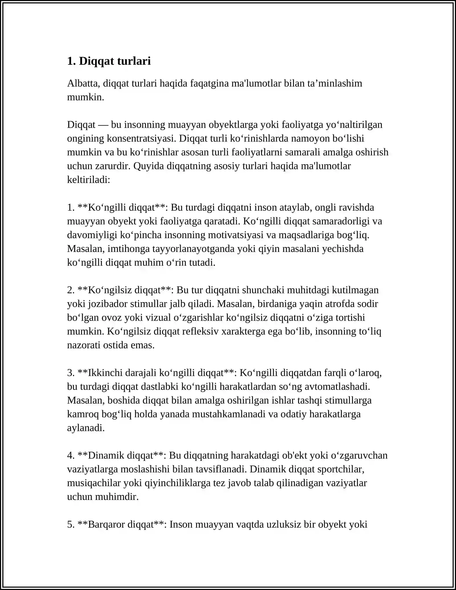 DIQQAT TURLARI VA UNING XUSUSIYATLARI 3