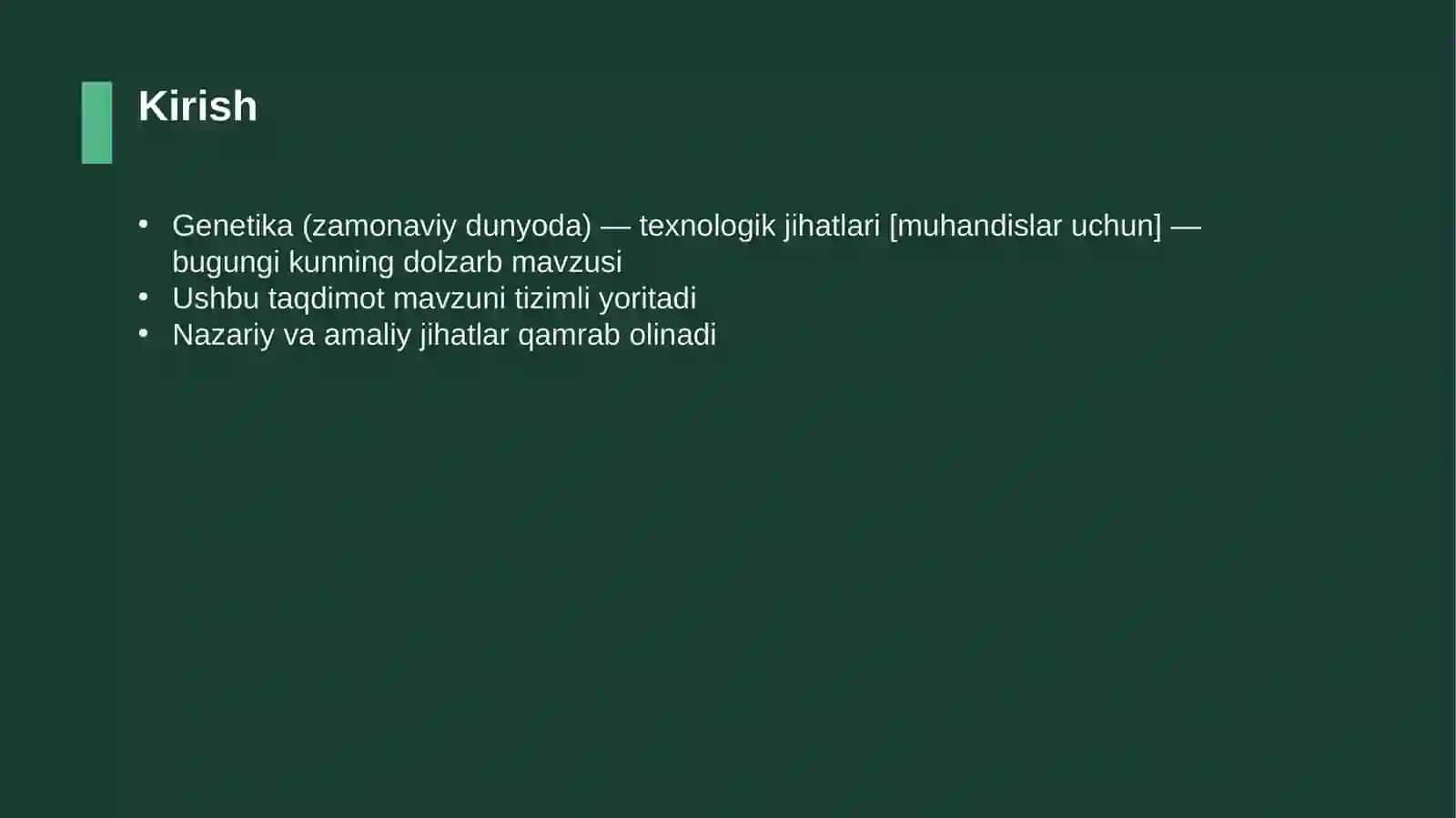 Genetika (zamonaviy dunyoda) — texnologik jihatlari [muhandislar uchun] 3