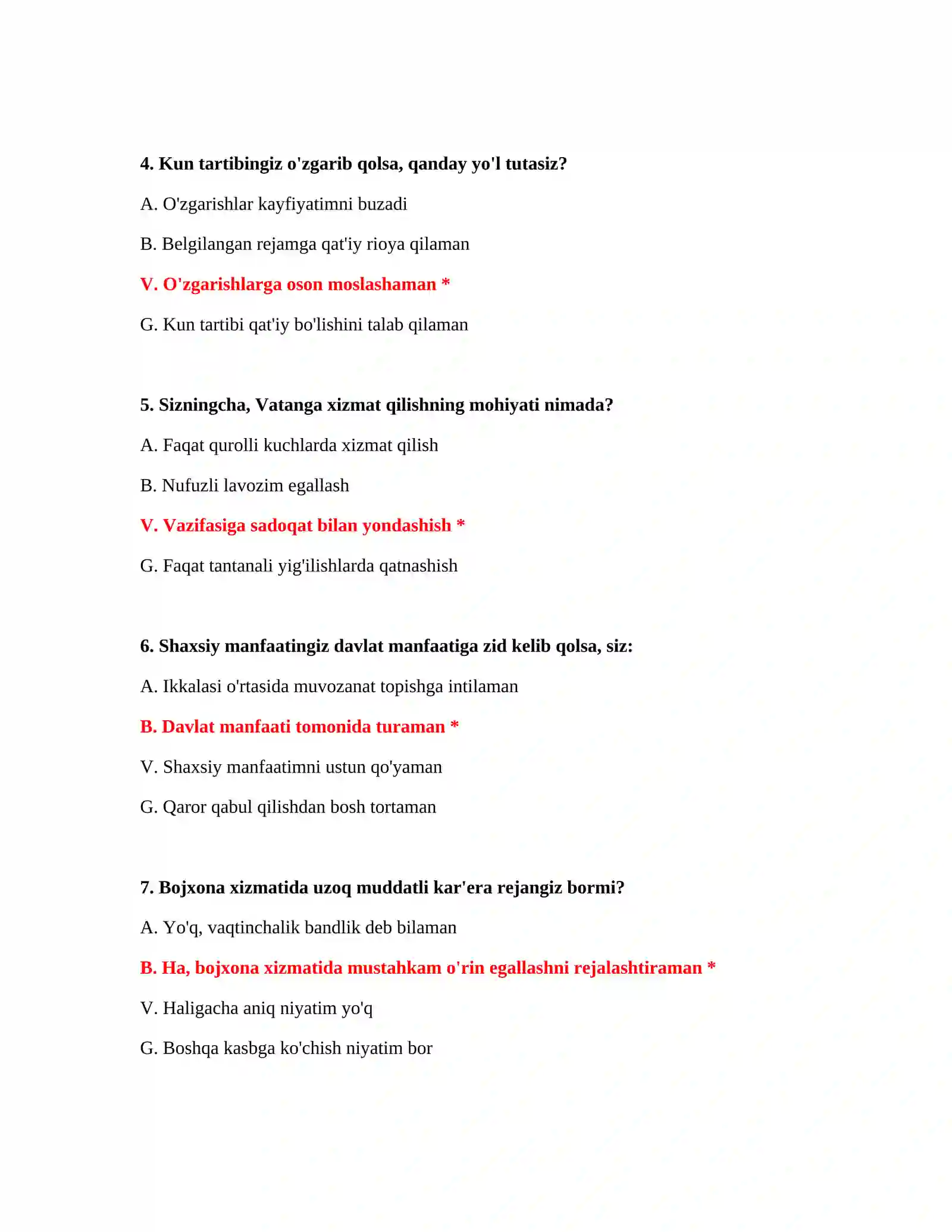 Bojxona ishga kirish testlari PDF 3