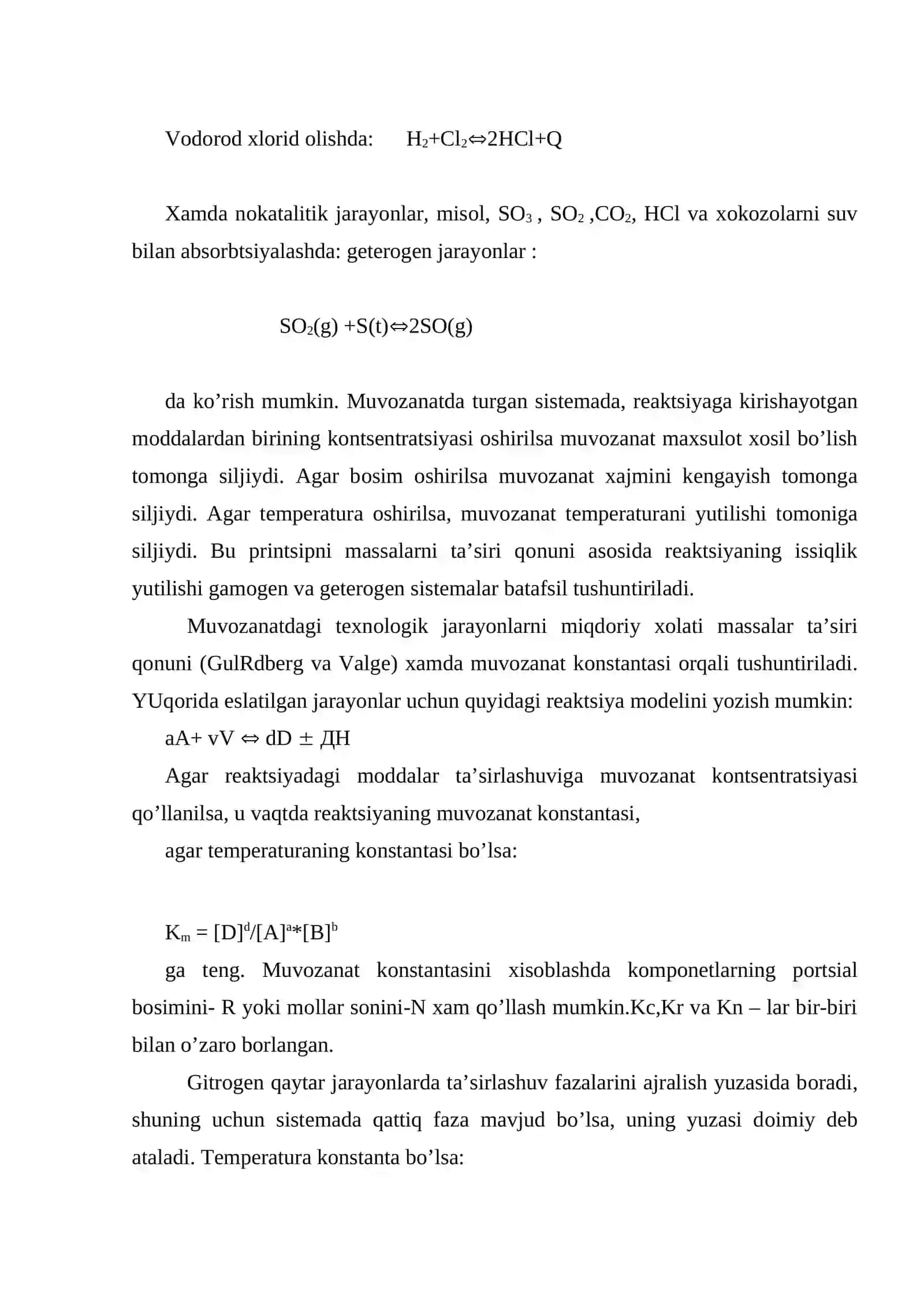 Kimyoviy tехnоlоgik jarayonlarda muvоzanat 3