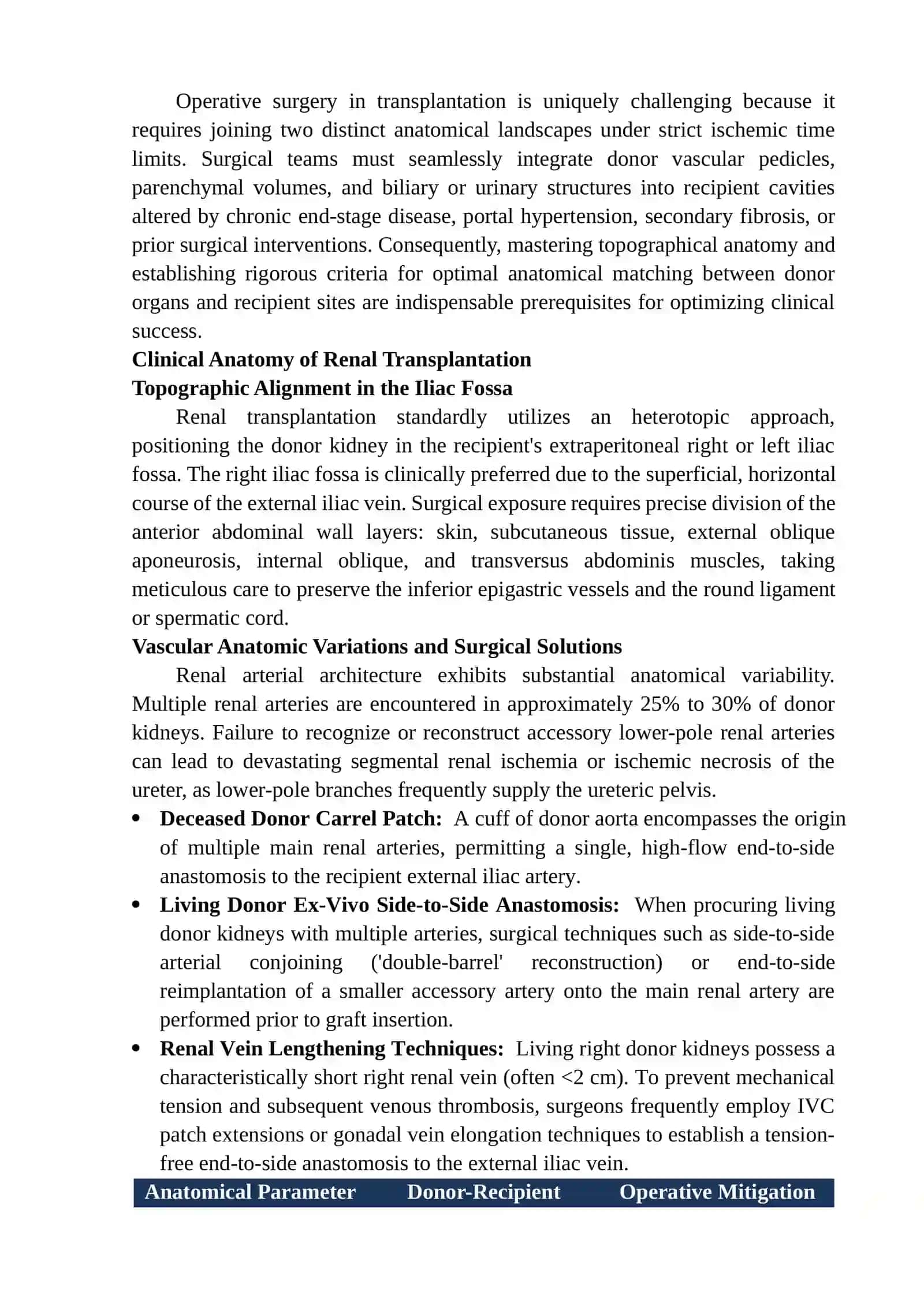 ANATOMY OF ORGAN TRANSPLANTATION: DETERMINING OPTIMAL MATCH BETWEEN DONOR-ORGAN AND RECIPIENT ANATOMY TO IMPROVE SURGICAL OUTCOMES 3