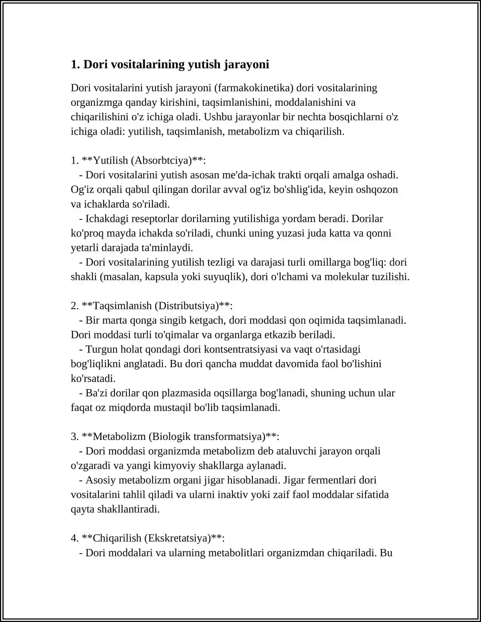 DORI VOSITALARINING FARMAKOKINETIKASI 3