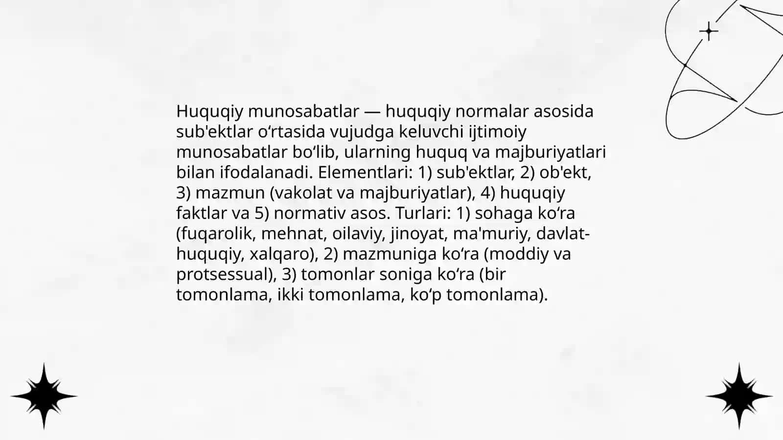 Huquqiy munosabatlar va Huquq ijodkorligi 3