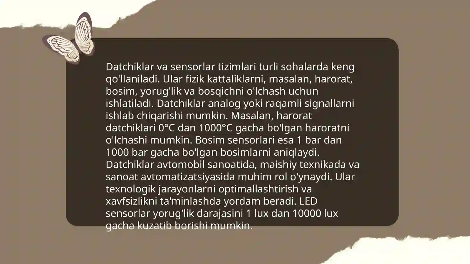 Datchiklar va sensorlar tizimlari 3