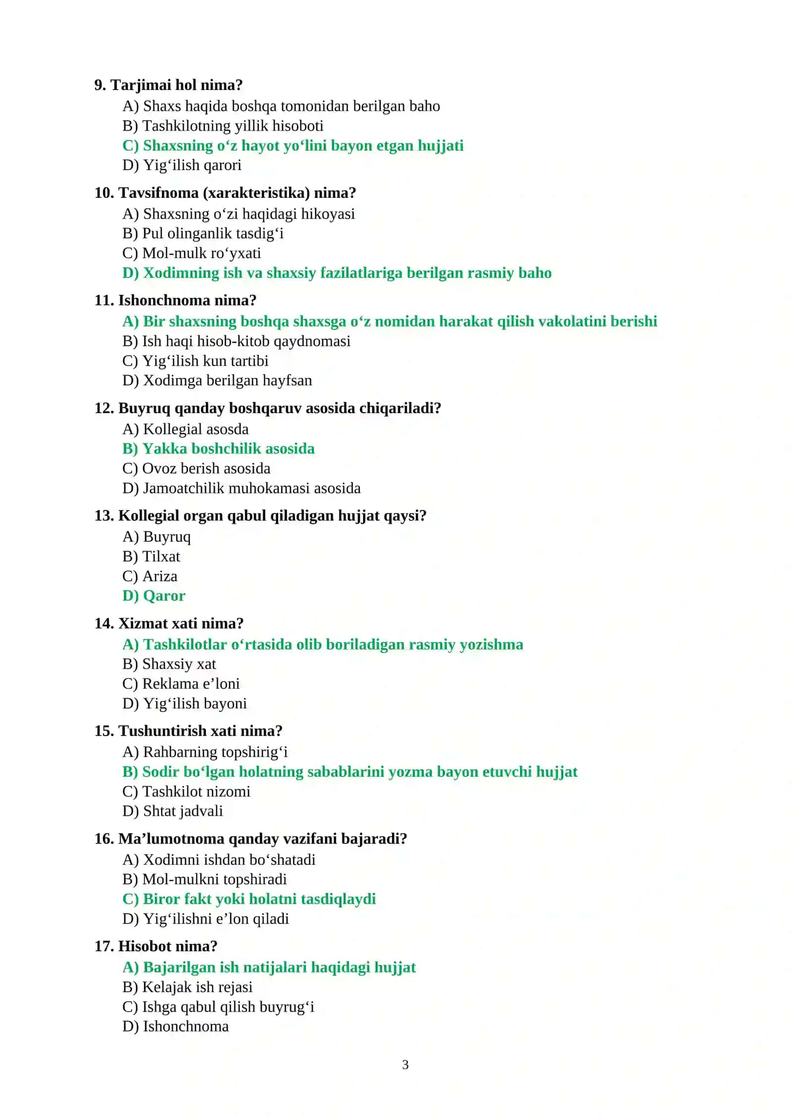 Maktab maslaxatchisi 600 ta test 3