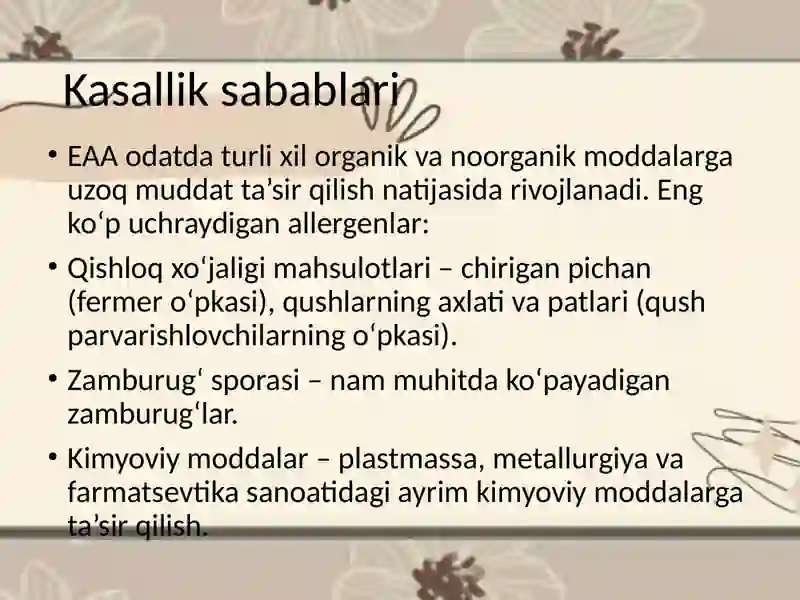 Ekzogen allergik alveolit 3
