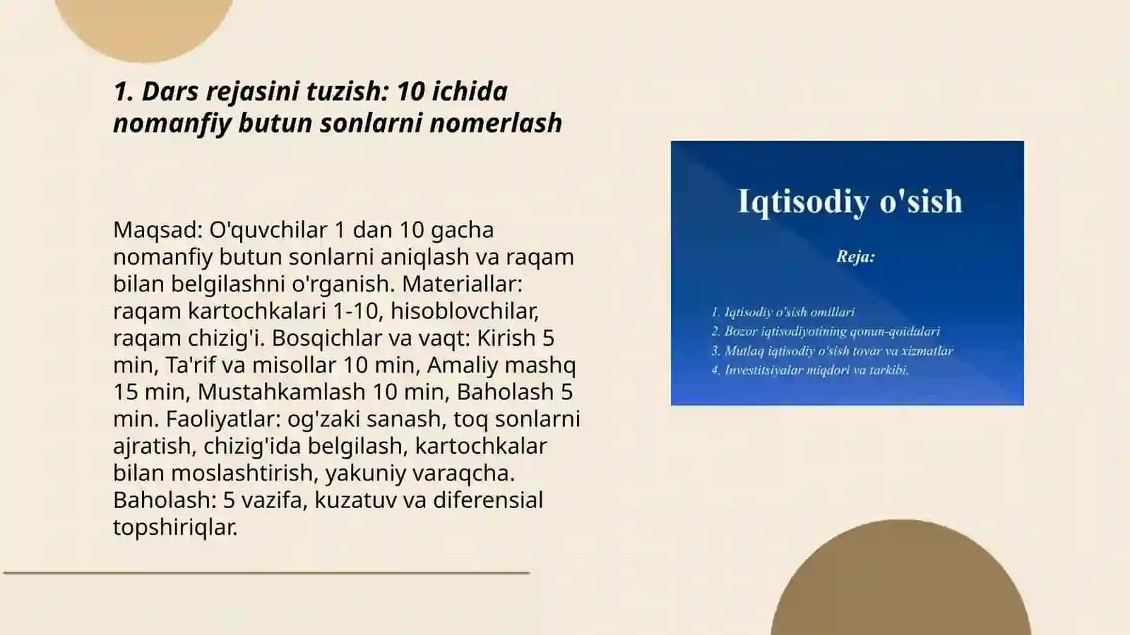 10va 100 ichida nomanfiy butun sonlarni nomerlashga oʻrgatish metodikasi 3