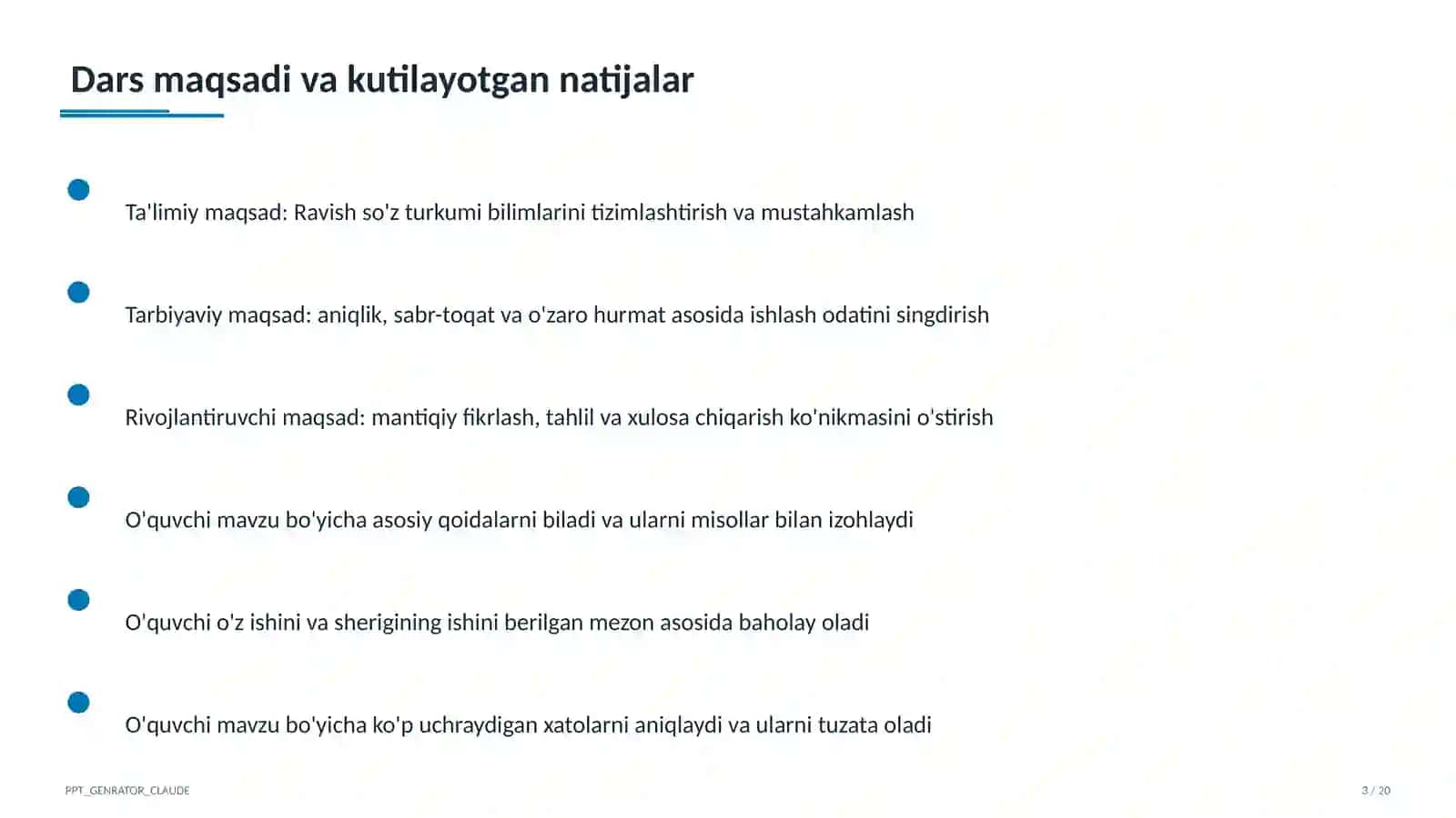Ravish so'z turkumi (7-sinf) 3