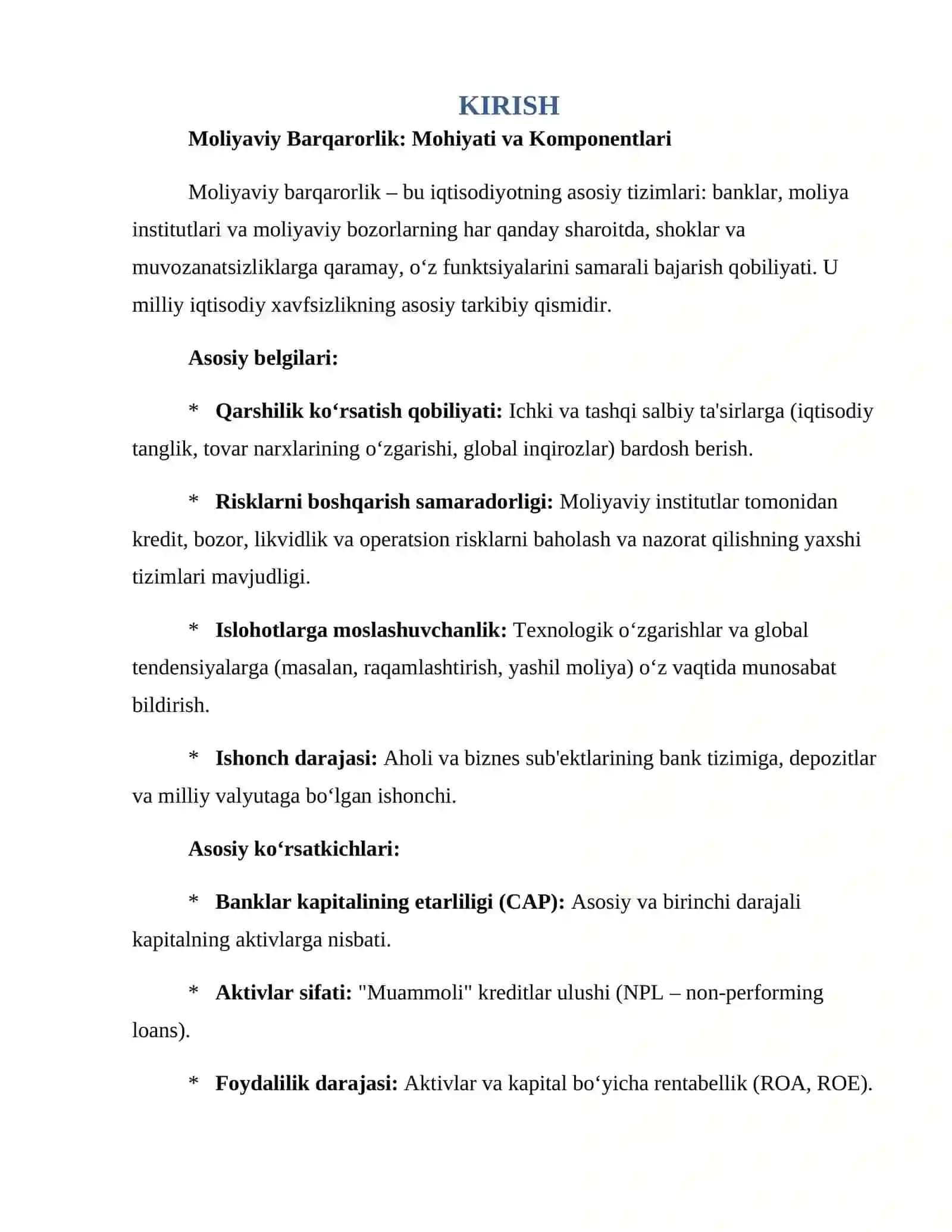 Moliyaviy barqarorlik va bank-moliya tizimini rivojlantirish strategiyasi 3